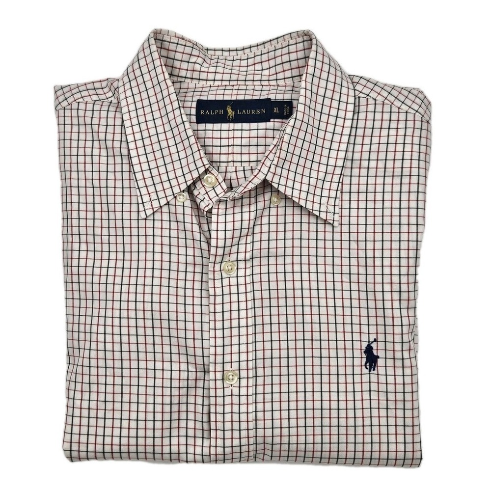 VTG Polo Ralph Lauren Shirt Men's‎ Classic Fit Plaid Oxford XL Button Down 90's